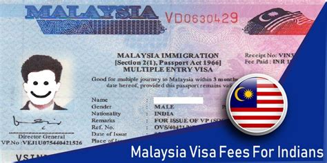 how much malaysia visa cost for indian